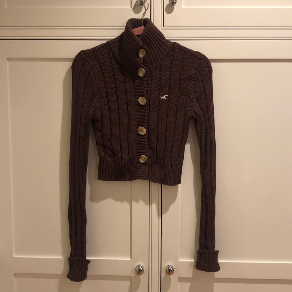 Chocolate Hollister Cropped Sweater